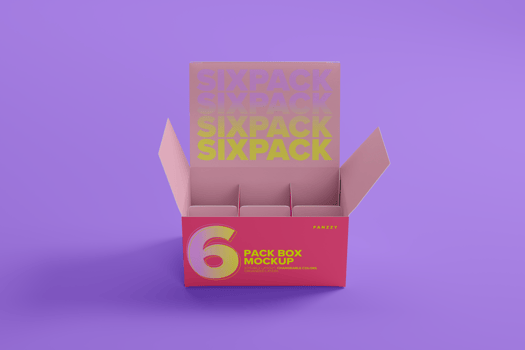 A box with six different colors on it psd