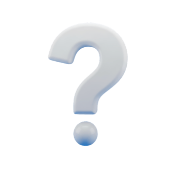 A simple white three dimensional question mark symbol with a dot at the bottom isolated on transparent background png