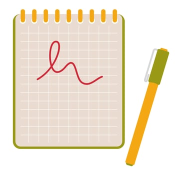 Notepad and pen vector