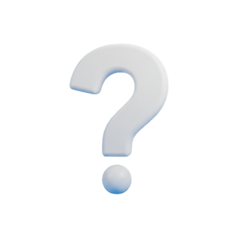 A large white question mark symbol with a small dot below it isolated on transparent background png