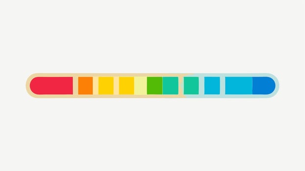 Color Indicators A simple graphic of a colorchanging indicator strip used in tests depicting the result analysis of biological samples.. vector