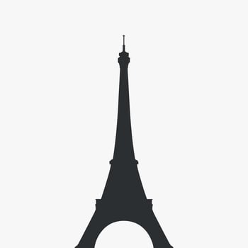 Eiffel Tower Silhouette Icon Landmark Symbol of Paris France Travel Destination Architecture Monument Design vector