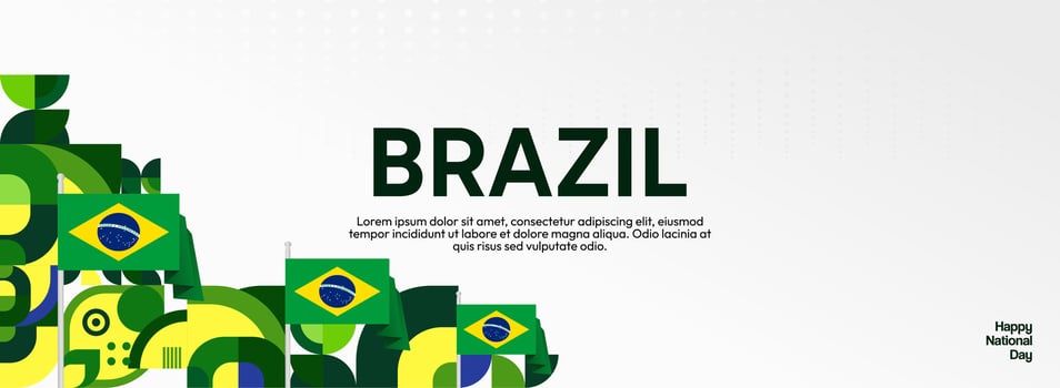 Celebrate September 7th with this unique Brazilian Independence Day banner. A fresh, artistic take on national symbols and colors. vector