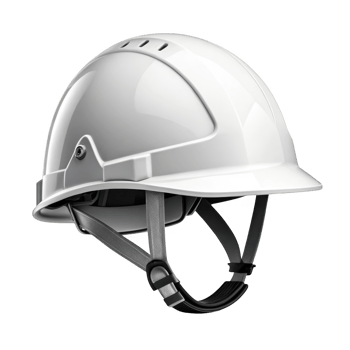 White safety hard hat isolated on transparent background png