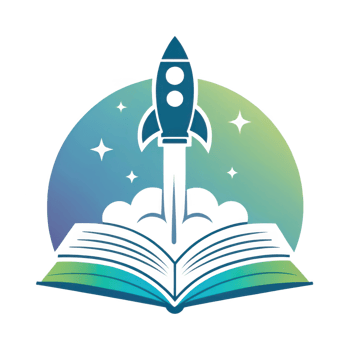 Rocket launching from open book isolated on transparent background png