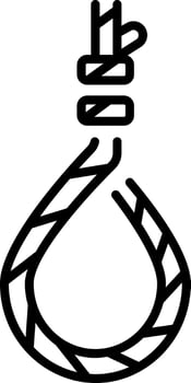 An outline style icon depicting gallows rope vector