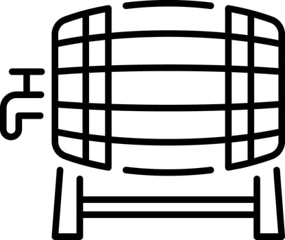 A line style icon showing oak barrel vector