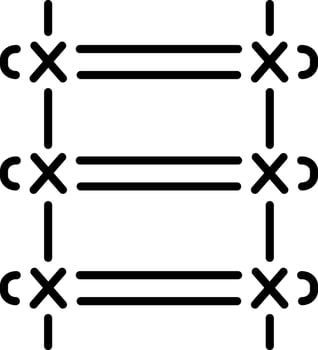 An outline style icon depicting rope ladder vector