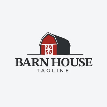 Modern Barn House Logo. Clean Agriculture Home Symbol. vector
