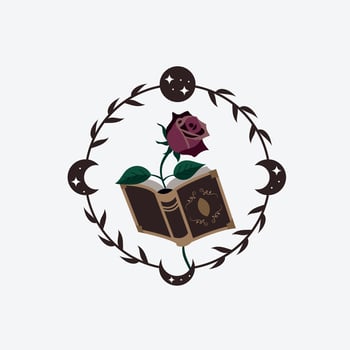 Romance Book Flower Logo. Love Symbol With Nature And Reading. vector