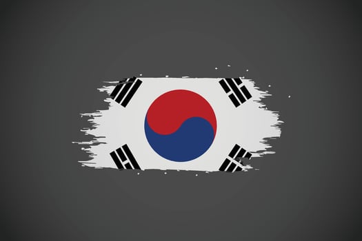 South Korea Flag with Artistic Brushstroke Effect. vector
