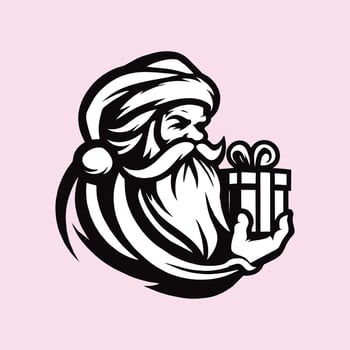 Santa claus holding a gift box vector