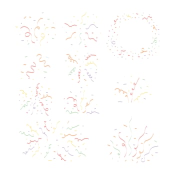 Colorful confetti collection cartoon illustration vector