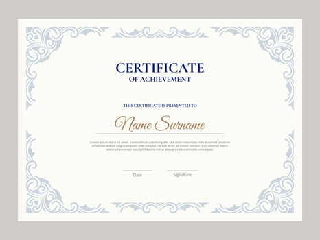 Elegant Certificate of Achievement with Ornamental Border vector