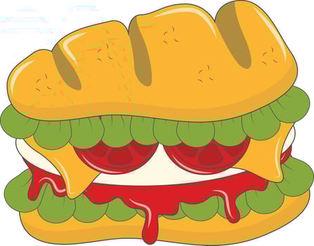 Cute Cartoon Junk Food. Design Element. vector