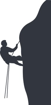 Person Climbing Silhouette on White Background vector