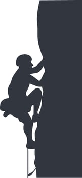 Person Climbing Silhouette. Isolated on White Background. vector