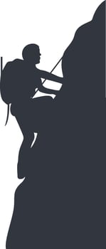 Person Climbing Silhouette. Man Climber vector