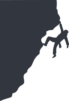 Person Climbing Silhouette. Man Climb Silhouette. vector