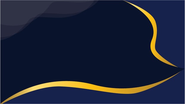 a blue and gold logo with a wave vector
