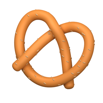 Clay Pretzel 3D illustration png