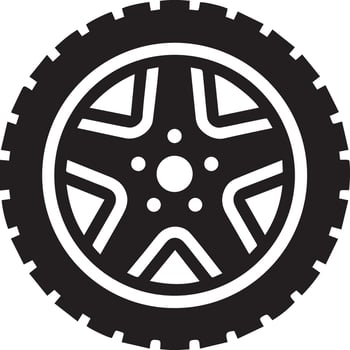 Tire Silhouette Icon Design vector
