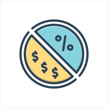 Color icon dividend vector