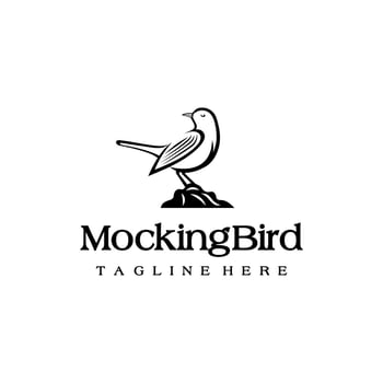 Mockingbird logo design graphic outline bird logo inspiration vector