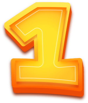 Orange Light 3D Cartoon Alphabet, Number 1 png