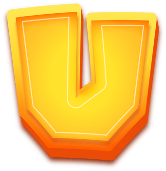 Orange Light 3D Cartoon Alphabet, Letter U png