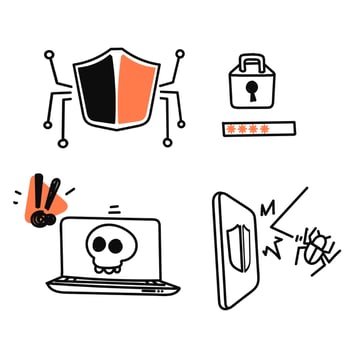 a set of icons depicting various types of security vector