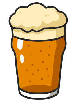 Illustration of a beer in a nonic pint glass png