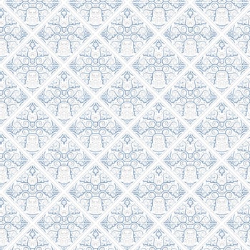 decorative blue and white tile pattern vector