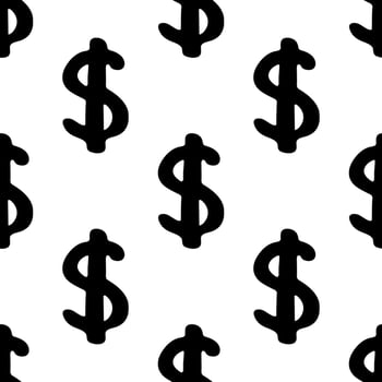 Seamless pattern with dollar currency symbol for decorative print, wrapping paper, greeting cards, wallpaper and fabric sketch print vector