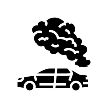 car visible exhaust fumes air pollution glyph icon illustration vector