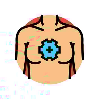 breast development adolescence puberty color icon illustration vector