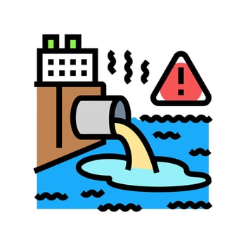industrial water pollution color icon illustration vector