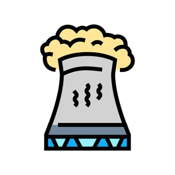 cooling tower pollution color icon illustration vector
