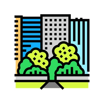 green space city urbanization color icon illustration vector