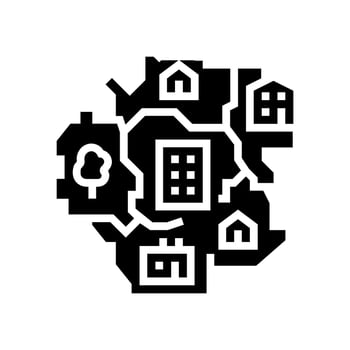 urban planning blueprint glyph icon illustration vector