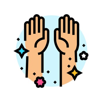 hands raised inclusive fitness color icon illustration vector