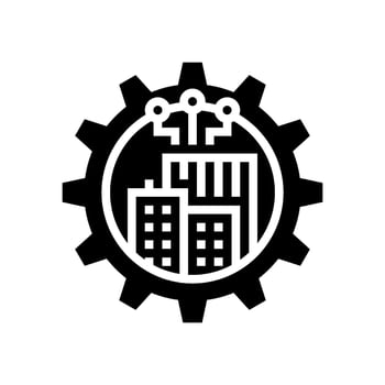 city infrastructure urbanization glyph icon illustration vector