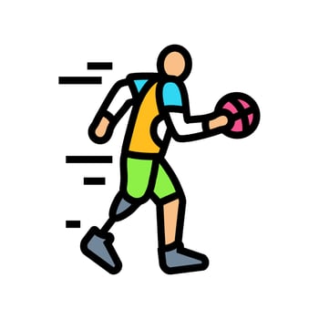 disabled athlete action inclusive fitness color icon illustration vector