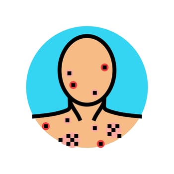 acne adolescence puberty color icon illustration vector