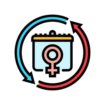 menstrual cycle adolescence puberty color icon illustration vector