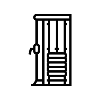 functional trainer pulley machine line icon illustration vector