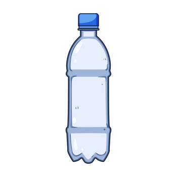 convenience plastic water bottle cartoon vector