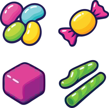Assorted candy sweets illustration vector
