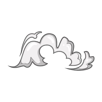 acceleration speed smoke cloud cartoon illustration vector