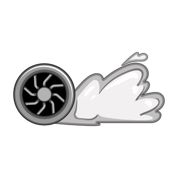 traction tire smoke cartoon illustration vector